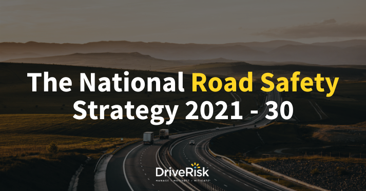 national road safety strategy text over road image
